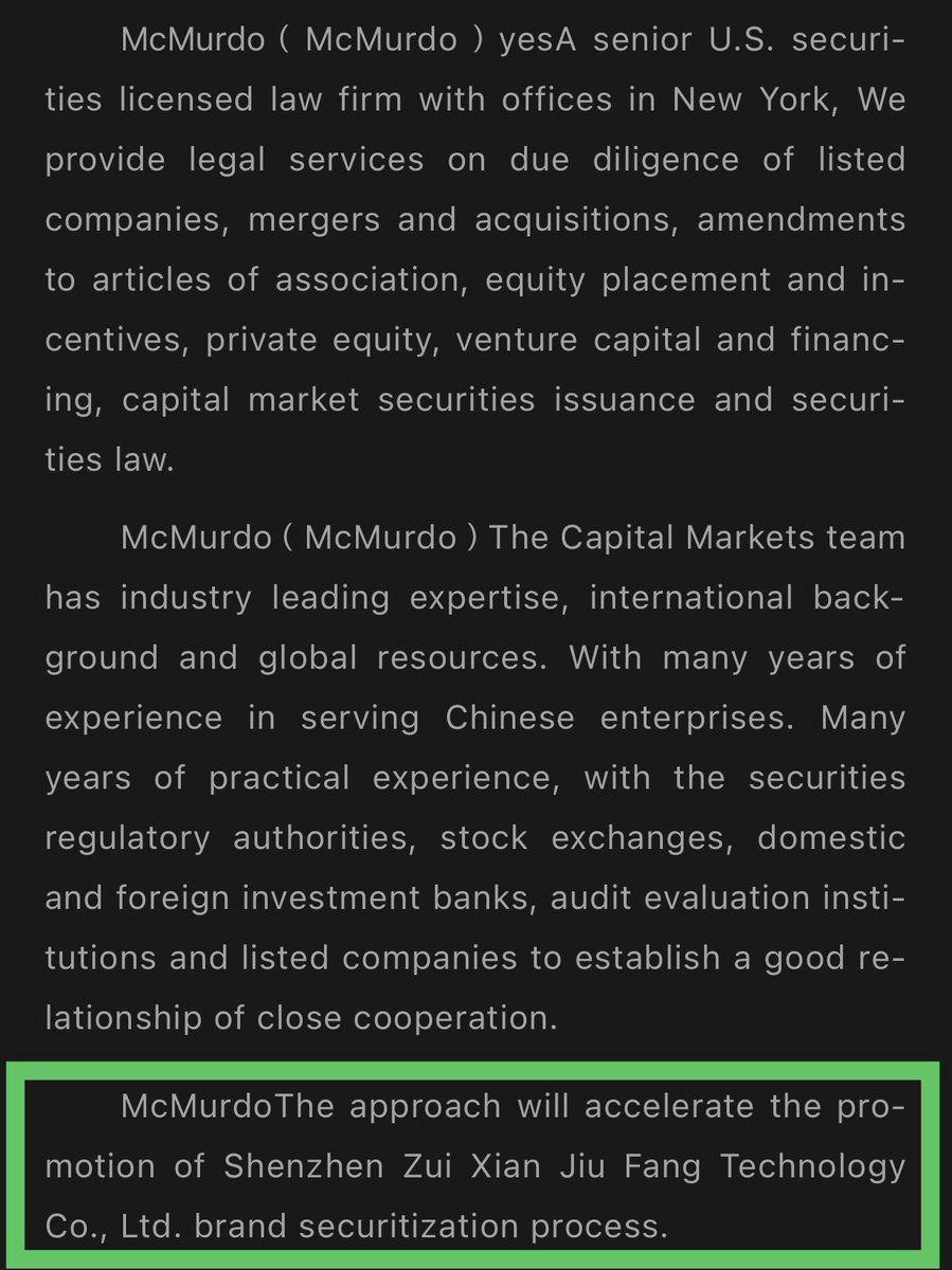 paulseo403's tweet photo. $TGGI: MCMURDO LAW
📣: The biggest clue is “accelerate… brand securitization process.”
🧠: We don’t know the specifics of their plan so we can’t assume the literal translation. But what does McMurdo usually do? SEC reports and OTC opinions.
(1/2) https://t.co/iOyM0mphau