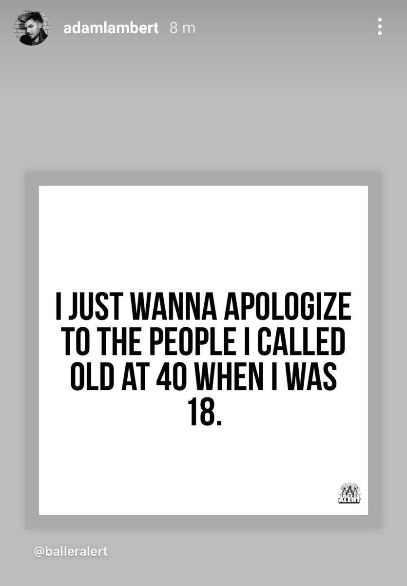 💬|Adam on Instagram:"I just wanna apologize to the people I called old at 40 when I was 18." 😂
