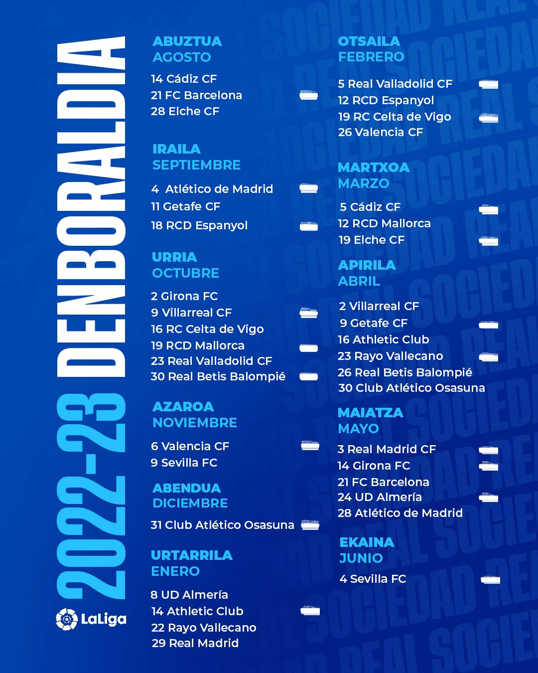 Calendario de la real sociedad