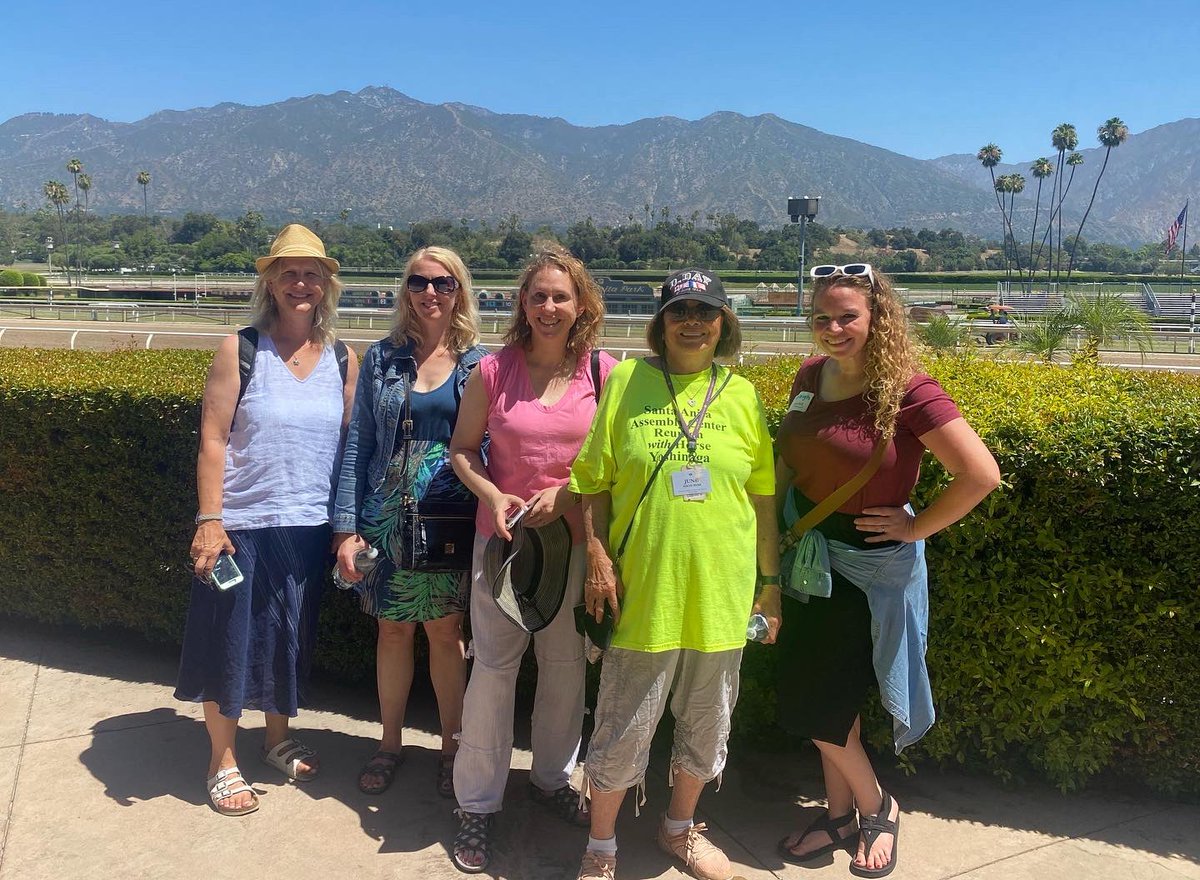 AR_Gillespie's tweet photo. Santa Anita. A grand place, with a complex, dark history; a metaphor for much of American history. The power of place, of being here and experiencing it, unveils complexity in our nation’s history that must be understood &amp; acknowledged. #NEHwhyhere @JACL_National @NEH_Education https://t.co/9YwMujMco0
