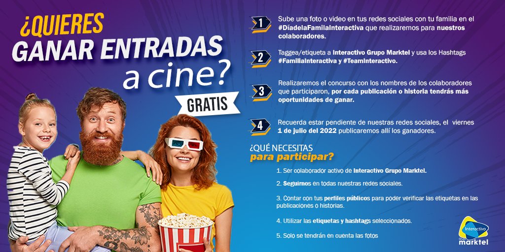 InteractivoBPO's tweet photo. ¡Nuestro #TeamInteractivo podrá participar por boletas dobles a cine🎬! La cita es este 25 y 26 de junio en Multiparque⛺ Autopista Norte.

Conoce los T&amp;C ⬇️⬇️⬇️ https://t.co/sulVVc6eCV