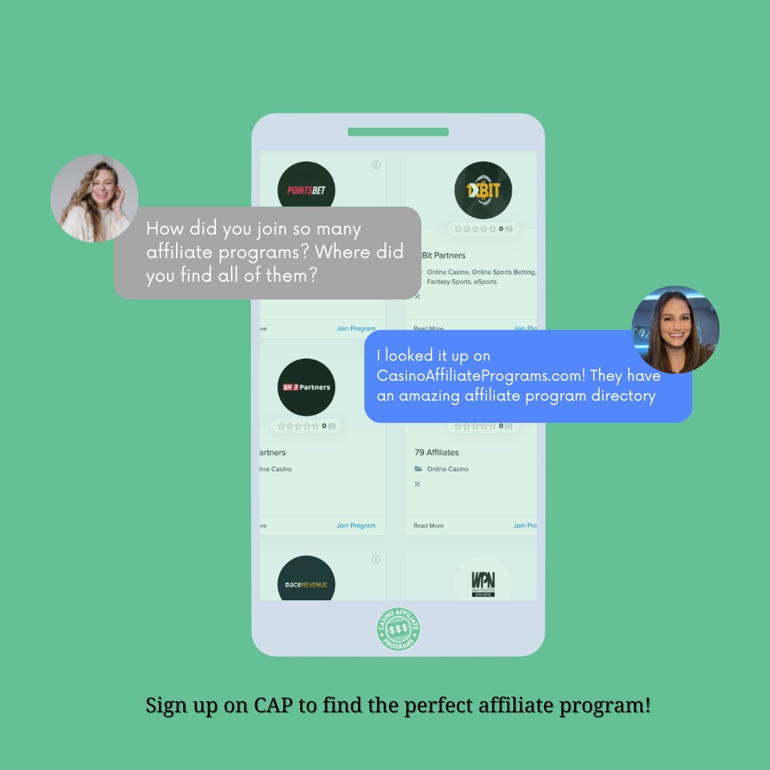 CAPchatter's tweet image. Sign up as an affiliate at casinoaffiliateprograms.com to find the perfect affiliate programs for you!