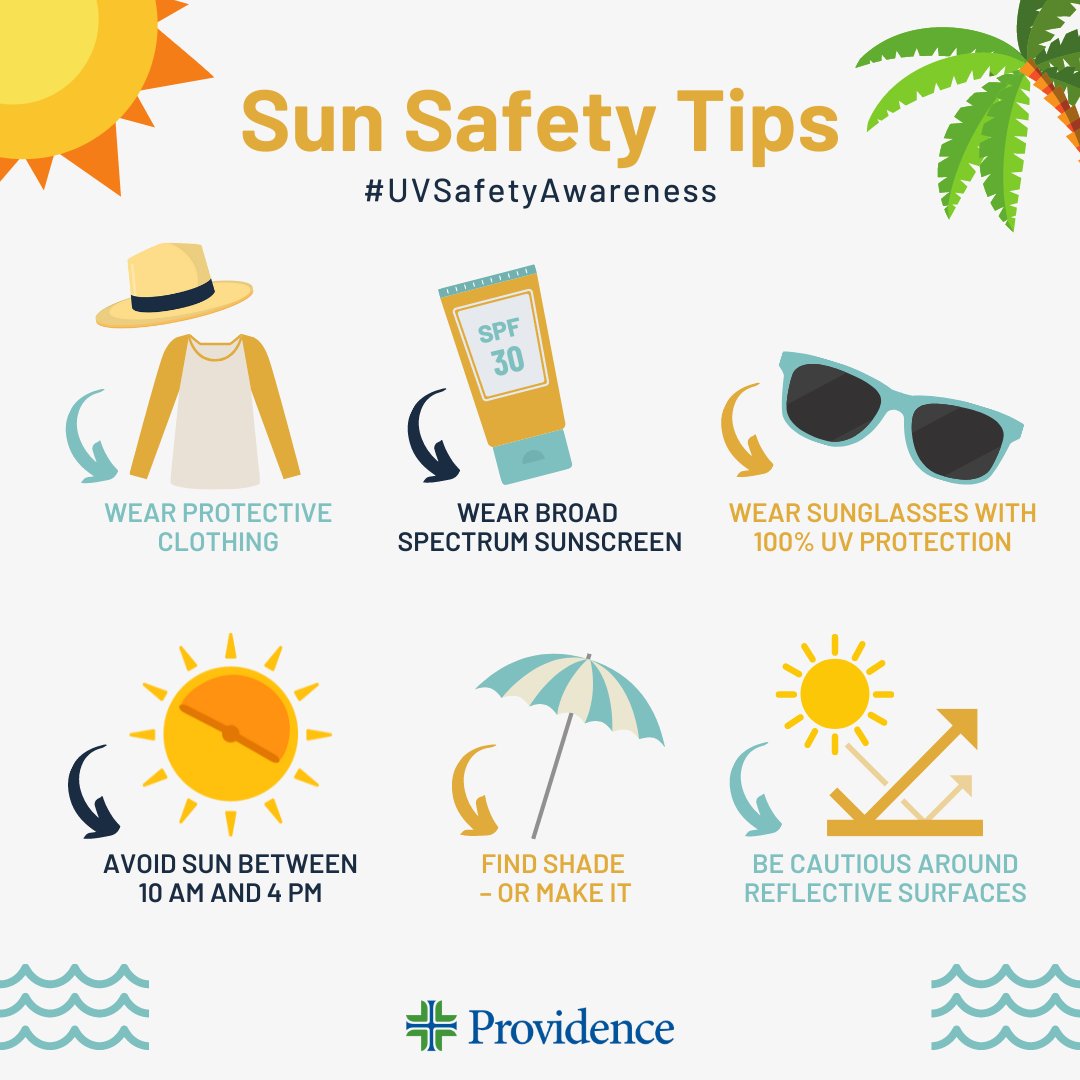 It's going to get HOT this weekend! Remember to stay hydrated and use these simple #UVSafetyAwareness tips. #ProvidenceCares #beattheheat