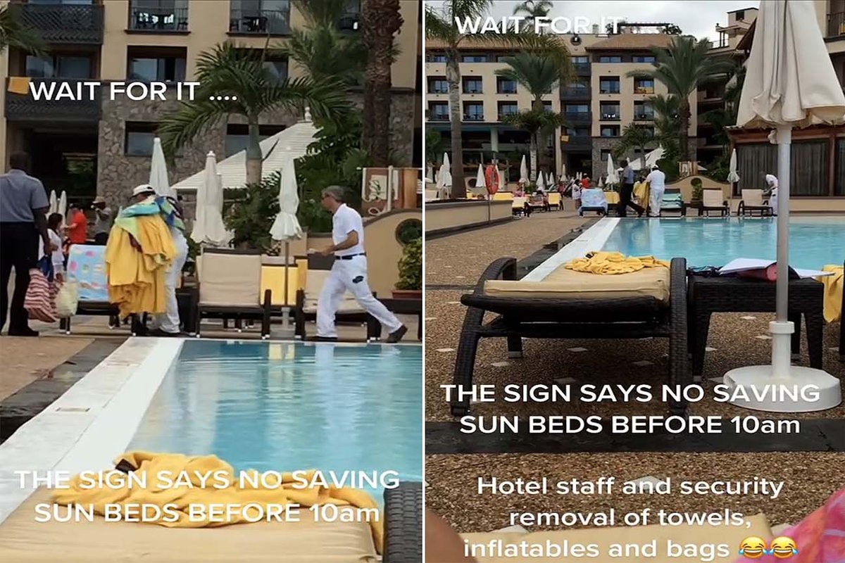 Dit hotel op Tenerife heeft een remedie tegen de vervelende handdoek leggers bij het zwembad. Het levert hilarische video's op. 😂 Kijk maar: bit.ly/3OhTnpM