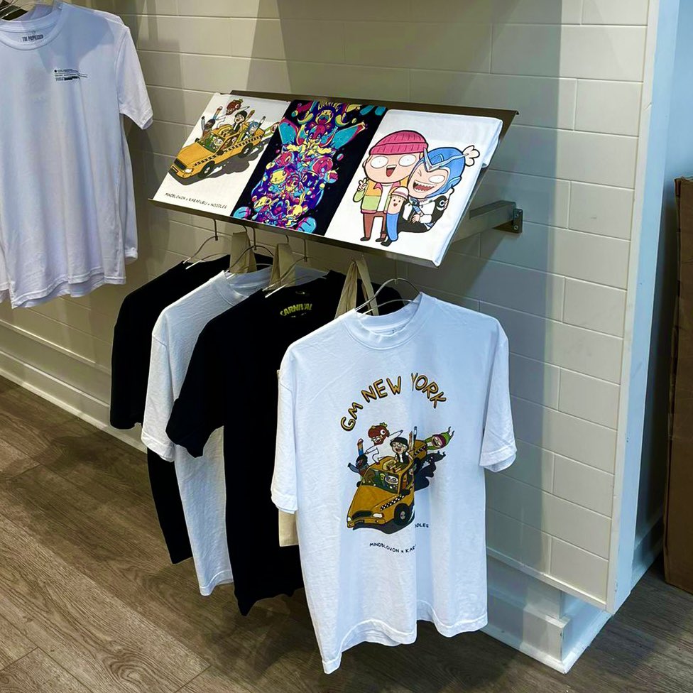 We have something special for you! 😍

Find Mindblowon team <a href="/stadiumgoods/">Stadium Goods</a> for a chance to get your hands on our exclusive NYC merch! 🧵🚀

First 10 that post a pic at <a href="/stadiumgoods/">Stadium Goods</a> and mention @MindblowonNFT will get free merch!! 🤩