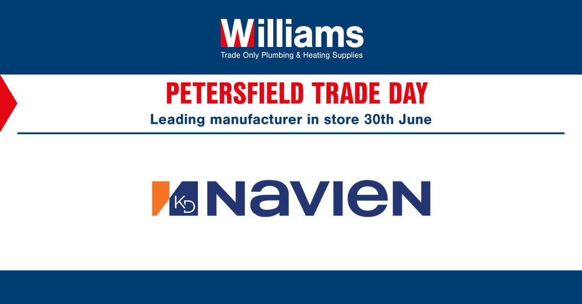 🚨 Trade Day Thursday 30th June🚨

@KDNavienuk is visiting our Petersfield branch next week! 

If you’re in the area, pop by to grab a coffee, get your questions answered and check out the latest products!