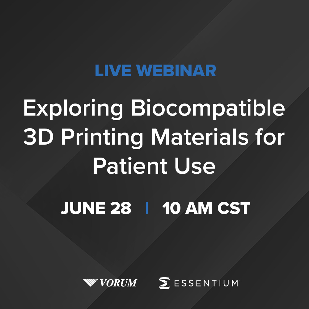 VorumResearch's tweet photo. Learn more about the value of 3D print material biocompatibility tests and how they impact the orthotics and prosthetics industry with @VorumResearch and @Essentium3D next week! 

Register now:  https://t.co/4kUbUo8Tsv

#oandp #3dprinting https://t.co/MbIPqx94Xd