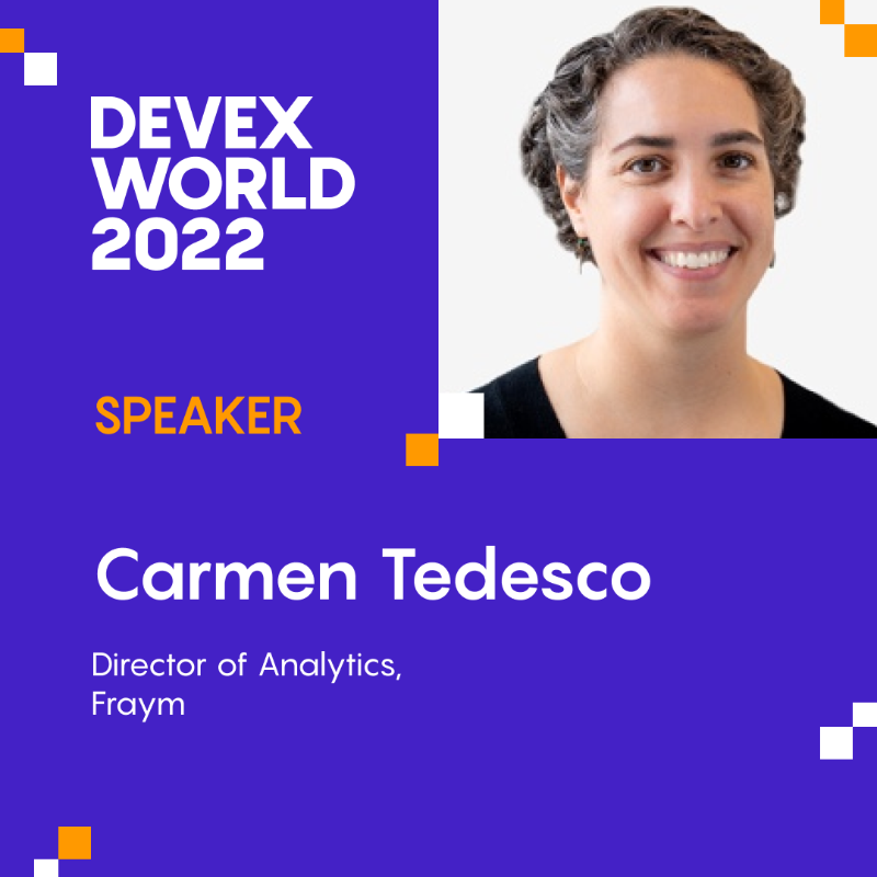 devex's tweet photo. Register for our biggest event this year and hear from Carmen Tedesco, director of analytics at @fraym_io.

Register here 👇🏽 #DevexWorld #DevexEvent