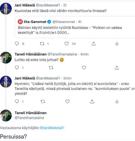 JaniAasi's tweet photo. #JaniMäkelä #persut #perussuomalaiset
Nauroin katketakseni Tanelin vastaukselle. Tämä varmaan saa vielä jatkoa, ehkä? https://t.co/IMy4zi86Ms