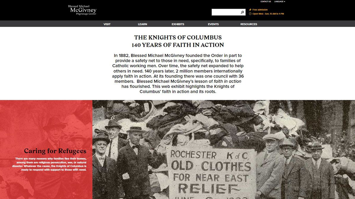 FatherMcGivney's tweet photo. 2/2 Discover more of the @KofC’s faith in action and its roots in the web exhibit, “The Knights of Columbus 140 Years of Faith in Action”: https://t.co/TQPfg2havd
#FaithInAction #KnightsInAction #KnightsofColumbus #KofC #VisitFromHome https://t.co/tmicc7rATH