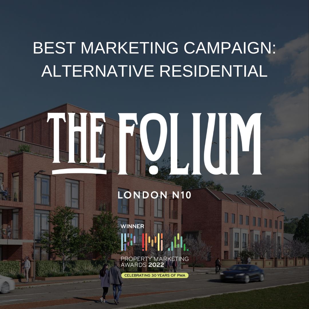 Delighted to share that our development The Folium in Muswell Hill was presented with an award for Best Marketing Campaign: Alternative Residential at the <a href="/PropMarAwards/">PMA</a> last night!

A huge THANK YOU to <a href="/JM_Fenner/">James Fenner</a> who designed this fantastic development brand for us.