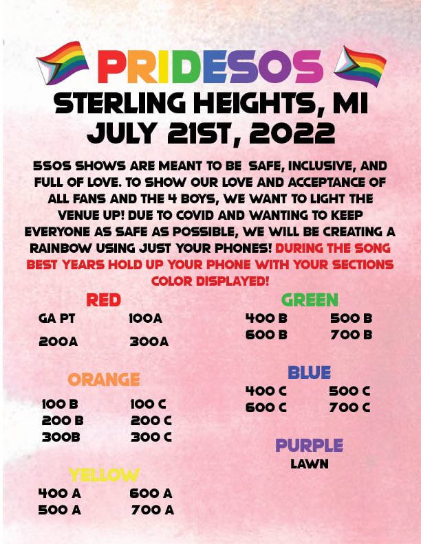 PrideSOSMI's tweet photo. It’s almost here!!! Info for @5SOS take my hand STERLING HEIGHTS🌈 please take a minute to read and share! https://t.co/jnHbgsUOF8