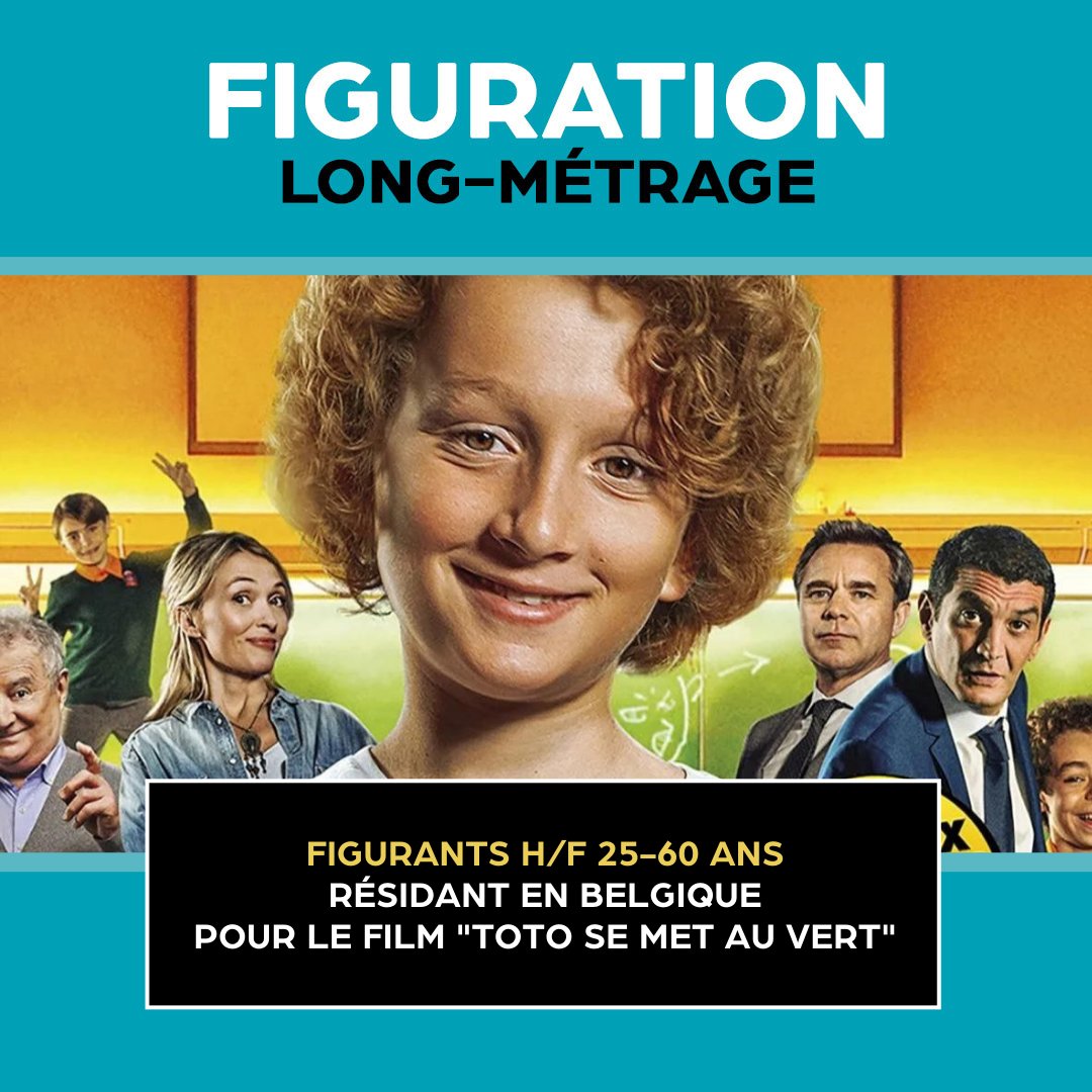🎬🇧🇪 Pour le casting du prochain film « Toto se met au vert », la production recherche pour de la figuration des femmes et des hommes,entre 25 et 65 ans pour incarner des serveurs/serveuses, et des invités. #toto #castingbelgique
​
​▶️ ​Plus d'infos : bit.ly/3OihmFo