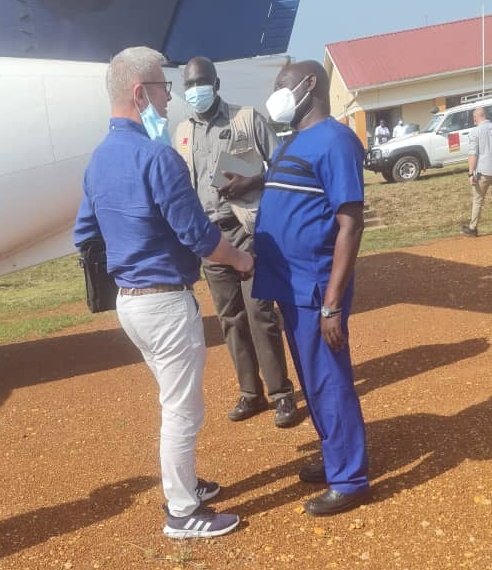 UNFPAUganda's tweet image. Danish Minister for Development Co-operation, Mr Flemming Moller Mortensen has visited Adjumani district and received by #RDC Peter Data Taban &amp;amp; other #LG officials. Mr Mortensen was accompanied by @DKAmbUganda, @UNFPAUganda Representative @otienoma and officials from @DKinUganda