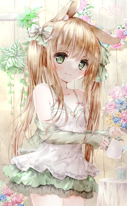 ゆっくり休めた?🐰💐

#オリジナル 