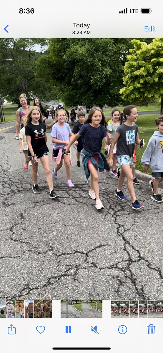 VHE Neighborhood Walk to School!! I think Mr. Greenman & Mrs. Burns should do this every day!😉💚💛#vestalhills