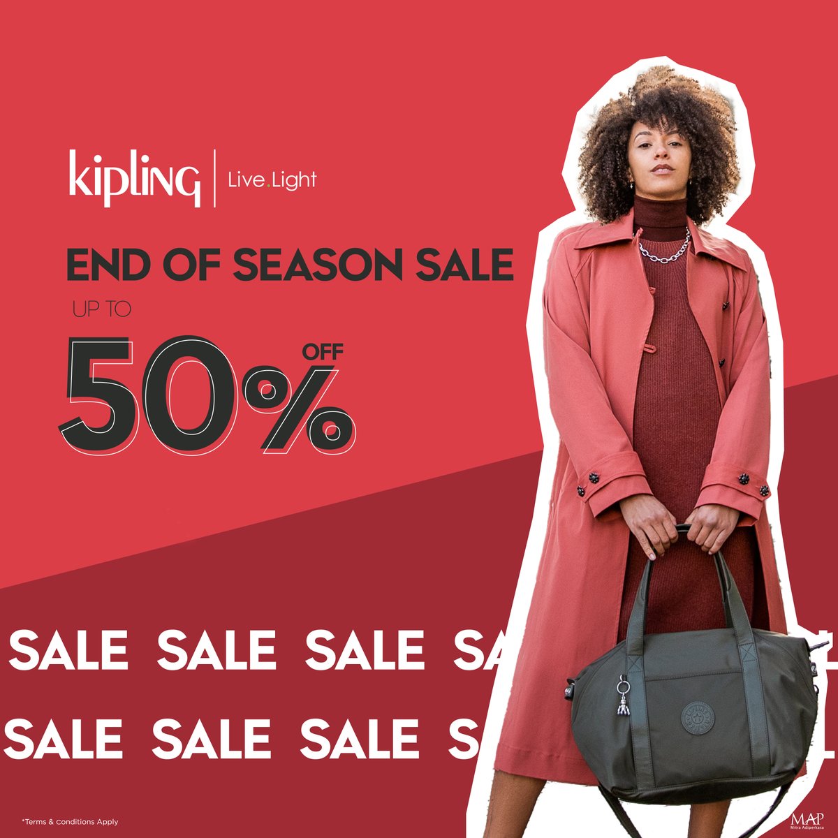 PondokIndahMall's tweet image. Enjoy 50% OFF* on Kipling’s End of Season Sale! *T&amp;amp;C Apply #KiplingIND #KiplingLiveLight #LiveLight