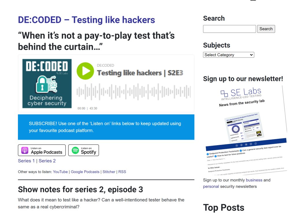 DECODEDcyber's tweet photo. Testing like hackers (S2E3)

Plus!
🔸 How to choose a good test report
🔸 Bullet-proof your email
🔸 #SecurityLifeHack

https://t.co/KKQqxVoEfP

#cybersecurity #podcast

ft. @frankduff @michaelsentonas @sigurdurarnar @dcuthbert https://t.co/q1DUA7FaBX