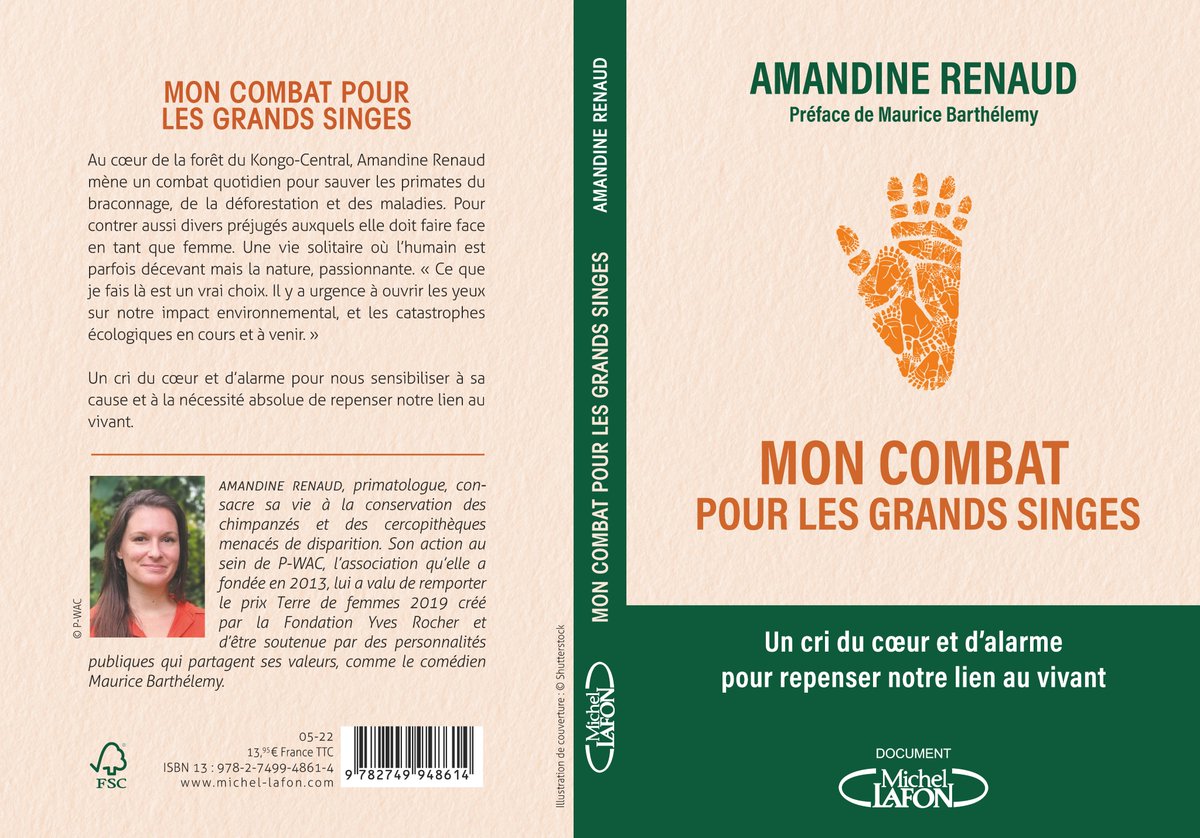 Lecture d’été !😎 « Mon combat pour les grands singes » Récompensée par la @FondationYR en 2019, @AmandineeRenaud est guidée par sa passion. Un ouvrage immersif dans sa grande aventure liée à la protection des chimpanzés.🐵🌴 Bonne lecture ! ➡p-wac.org/nous-aider/bou… @michellafon