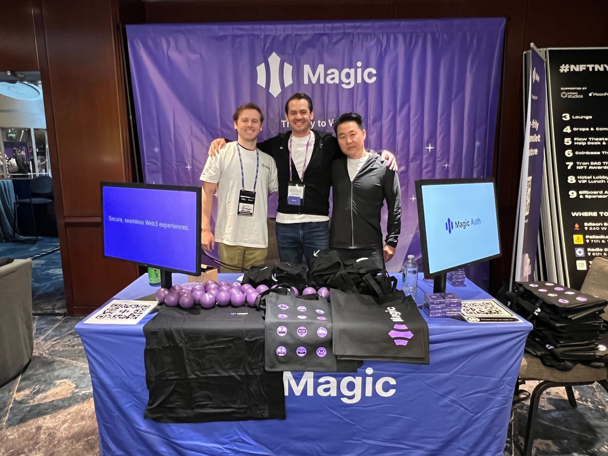 magic_labs's tweet photo. We‘re so excited that our booth at #NFTNYC2022 had so many visitors today!

Come by our booth on the 9th floor, station B23 of the Marriott Marquis in Times Square to meet some members of the team.

#NFT #futureofweb3 #web3 https://t.co/isTMYK3W6g