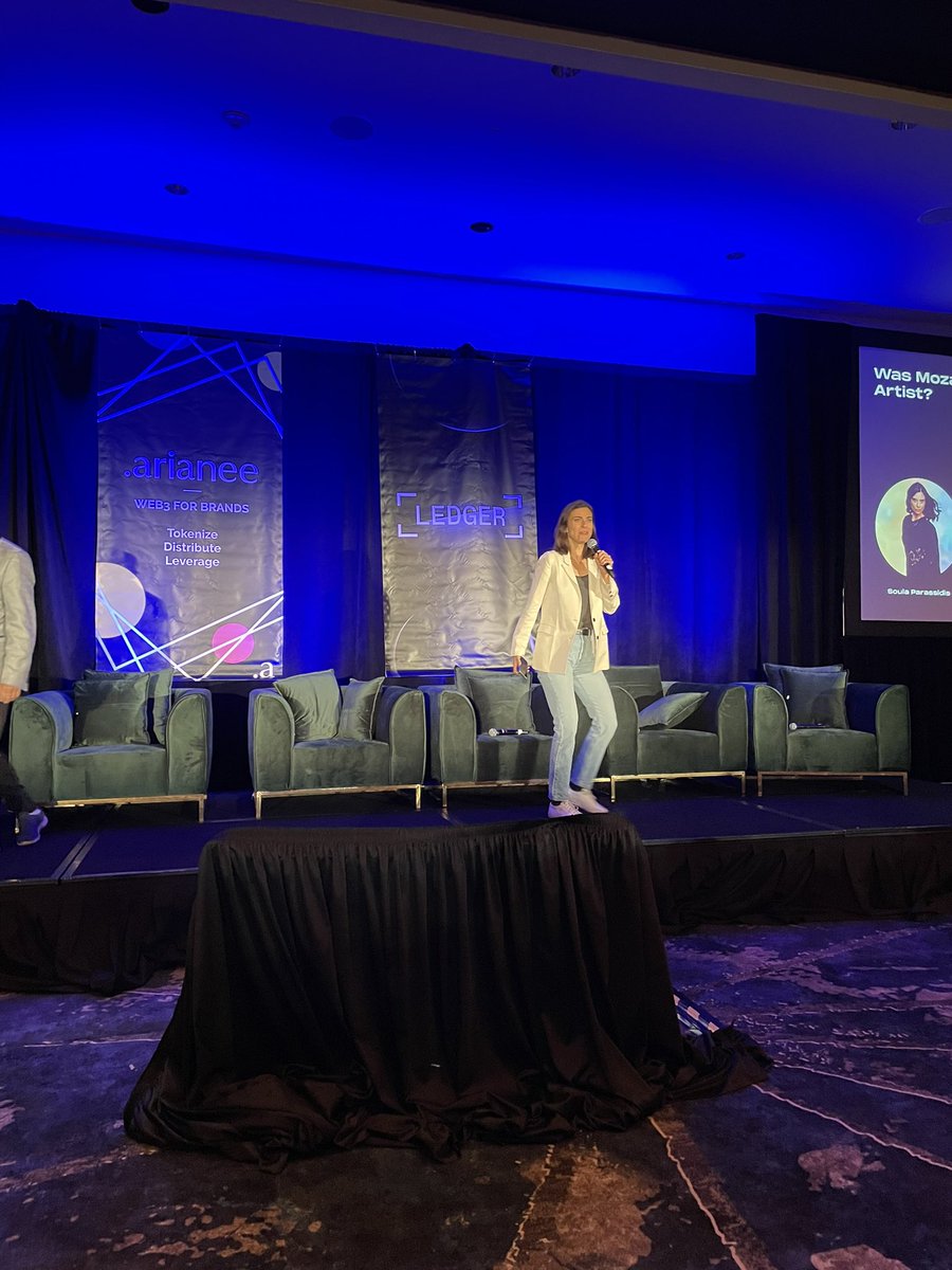 living_opera's tweet image. Awesome speech by our CEO, Soula Parassidis, at @NFT_NYC on the origins of generative art. #web3 #nfts #blovkchain #livingopera