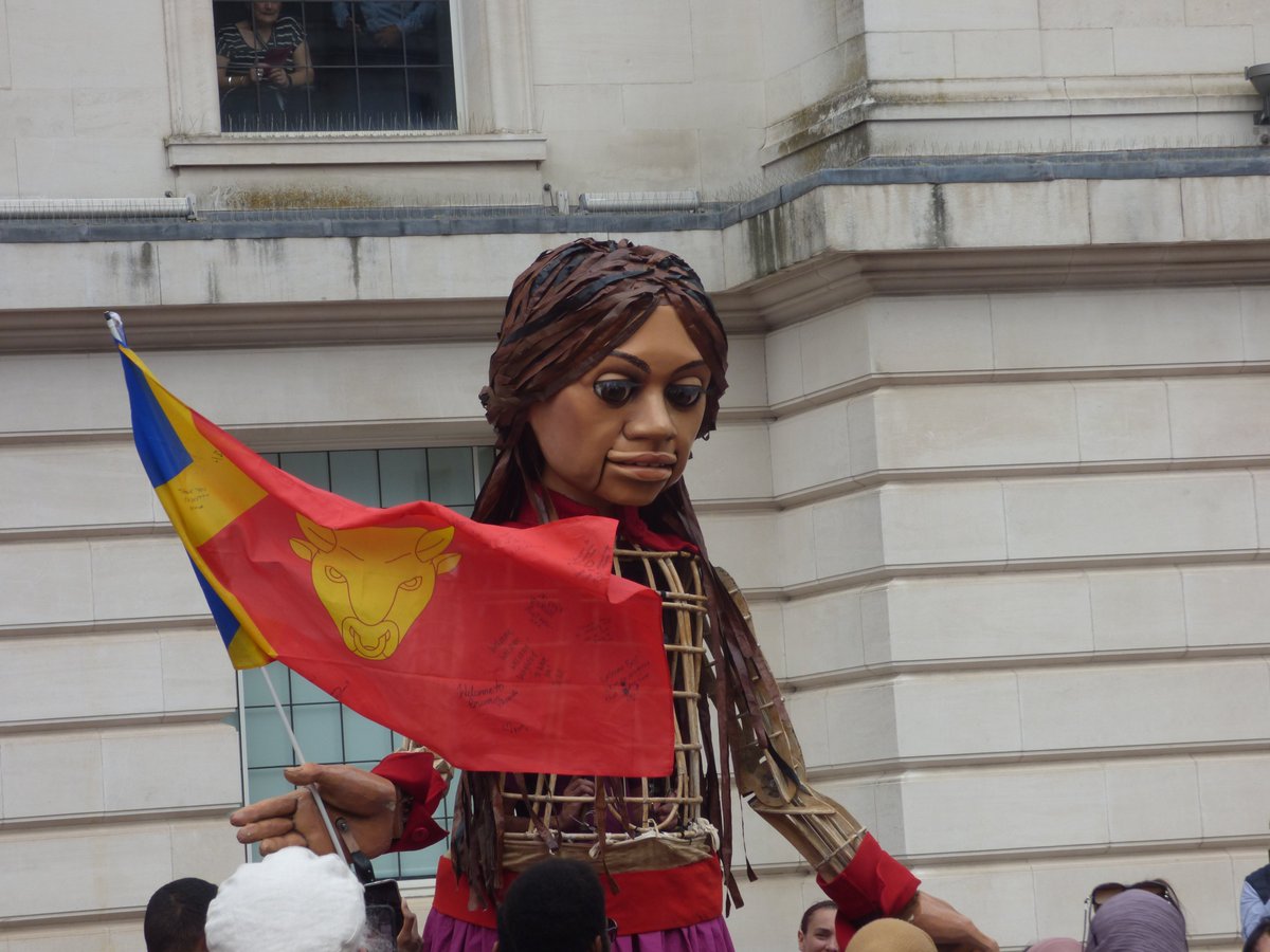 Just got back <a href="/walkwithamal/">Little Amal (The Walk)</a> #LittleAmal in Birmingham. Mostly from Chamberlain Square to Centenary Square. Did spent 30 mins <a href="/LibraryofBham/">LibraryofBirmingham</a> but saw a timetable <a href="/birmingham_live/">Birmingham Live</a> so left the library and found her in Chamberlain Square. <a href="/BirminghamWeAre/">Birmingham We Are</a>