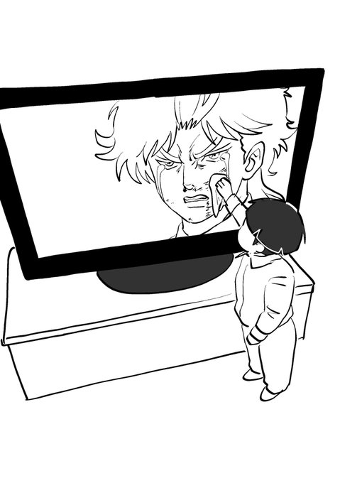 父の涙を拭ってあげるジョルノ 