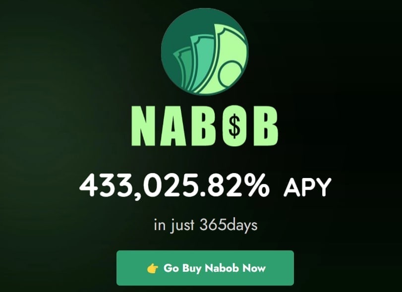 🟢Get up to 433,025.82% APY
1. Open the official website nabob.finance
2. Buy IMO (at least 10,000NABOB≈0.01BNB) 
3. Enter the Farm to receive income.
4. Withdraw money to the wallet (3.0253% per day)
5. Automatic compound interest based on wallet balance
#Nabob  #IMO
