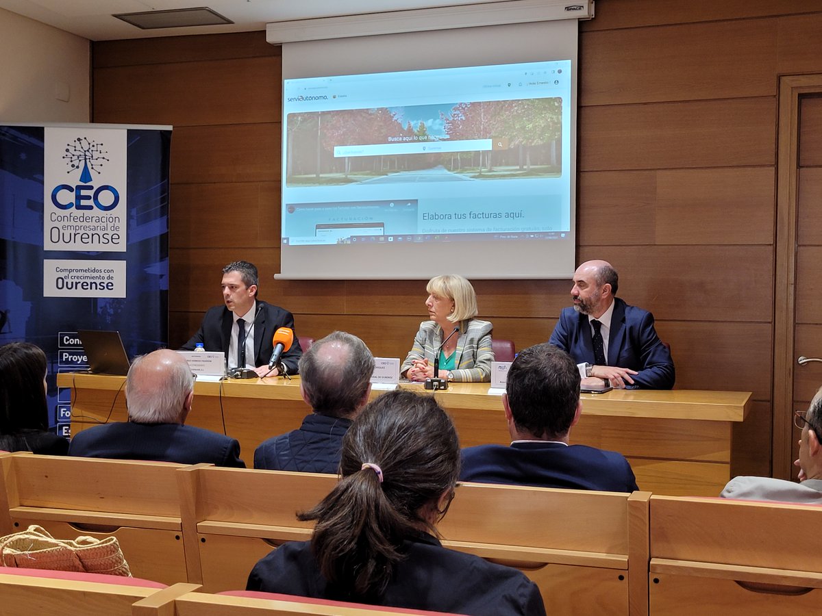 CEO_Ourense's tweet photo. #serviautónomo funciona como una auténtica #oficinavirtual para el autónomo y un completo buscador digital de profesionales para el cliente. Más de 70.000 autónomos en España ya se han registrado gratuitamente. Hoy fue presentada en la @CEO_Ourense 
📌https://t.co/rrLYsgGbFq https://t.co/1bqjoIEaZL