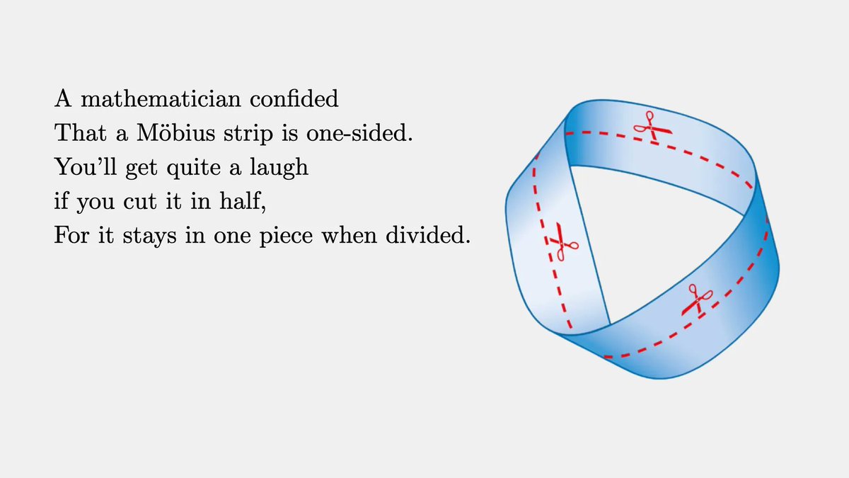 fermatslibrary's tweet photo. A poem about Möbius Strips https://t.co/vxliSsPeT5