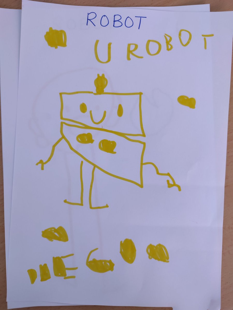 larotesmeyer's tweet photo. De aquellos peques de septiembre que apenas eran capaces de dibujar el esquema corporal básico, a estos que ahora, te hacen un robot y no les falta un detalle.
No os podéis hacer a la idea de lo que es acompañarlos en este proceso.
Es magia de la buena.
Y no me canso de verla. https://t.co/x3hpj70gN0