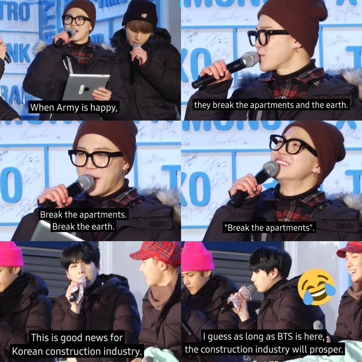 Resurgam71's tweet image. oh god...looking through old vlives and...Yoongi pls!!! 🤣 watch the construction industry come after them next... 🙄😋

#breaktheapartments 
#breaktheearth
#breakPERIOD
#BTSItsOkayToRest