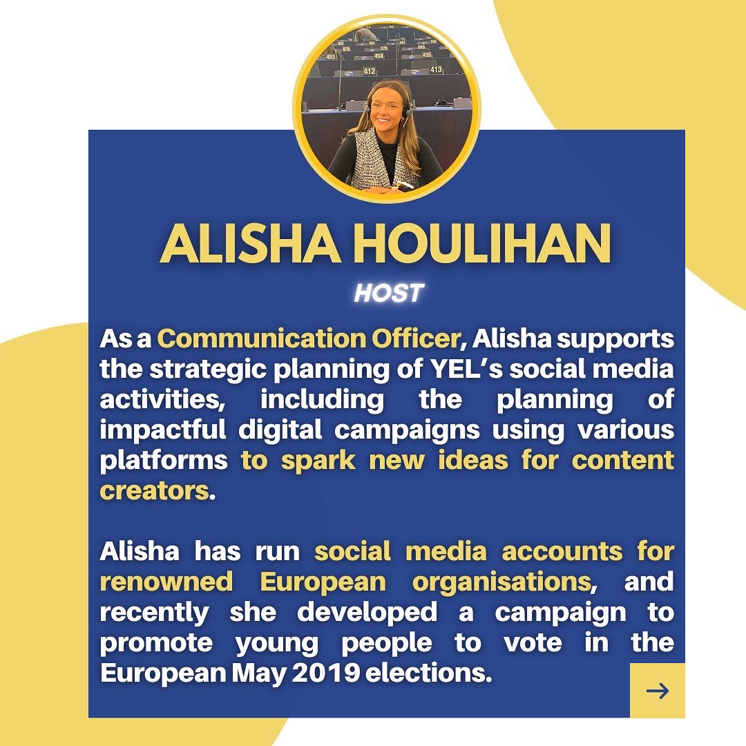 YELtweets's tweet photo. This evening, 7.30 pm CET! Thursday night Live 😍
This week’s guest will be Lucy O’Connell ✨
#erasmus+ #erasmusplus35years #europeanunion #instagramlive #podcastepisode #onlinecommunity #paneldiscussion #instagramlivestream #liveoninstagram
https://t.co/agDGjQ0yCs https://t.co/2lP1m9Kueg