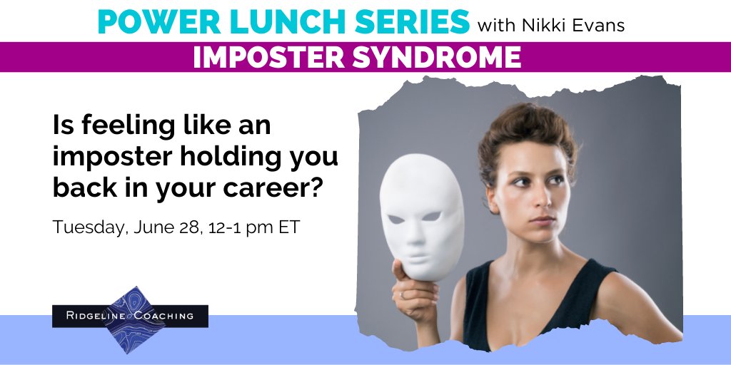Imposter syndrome disproportionally impacts women and ultimately their career momentum. But what is it, really? Join us &amp; Nikki Evans, Ridgeline Coaching, to learn about Imposter Syndrome and how to counteract it. 

Tues 6/28 12-1pm ET
🔗 Register here: ow.ly/m9Zh50Jzh8g