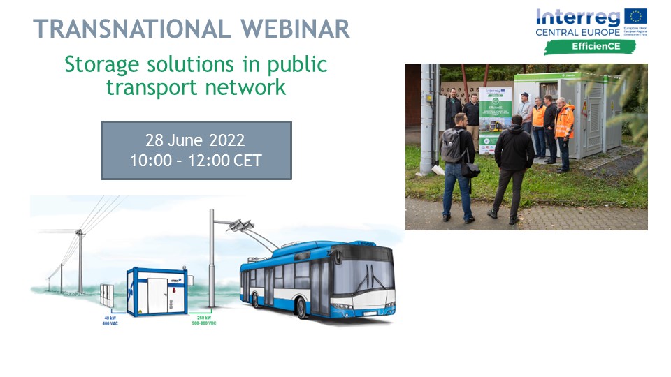 Join us next Tuesday for a webinar on #storage #solutions to increase #energyefficiency in the #publictransport network! A guest speaker from <a href="/UITPnews/">UITP</a> will talk about advances #electrification in PT.

📅 Date: 28 June 2022, 10:00 - 12:00
📝 Registration: lnkd.in/gVmcp23W