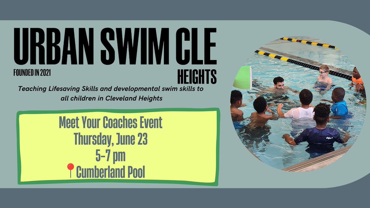 ClvHtsGov's tweet photo. π¦ TONIGHT! Meet collegiate athlete, two-time Olympic trial athlete and Coach, Eddis N Singleton Jr., to learn more about the URBAN SWIM CLE program.
π Cumberland Pool
β° 5-7 PM
π Thursday, June 23
#urbanswimcle #clevelandheights #cumberlandpool #swimming #clekids https://t.co/X90TsNogZA