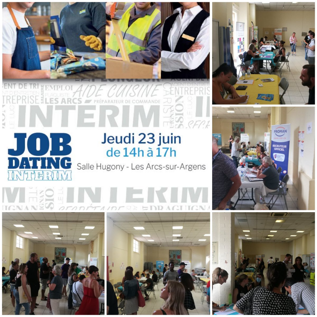 🏁Jour J Job dating Intérim les Arcs 
Les agences d'intérim au 
rendez-vous avec environ 1️⃣0️⃣0️⃣ offres a proposer sur l'ensemble du territoire. Les premiers entretiens débutent 👍
<a href="/ML_dragui_leluc/">MissionLocale Dragui</a> @poleemploi_VAR