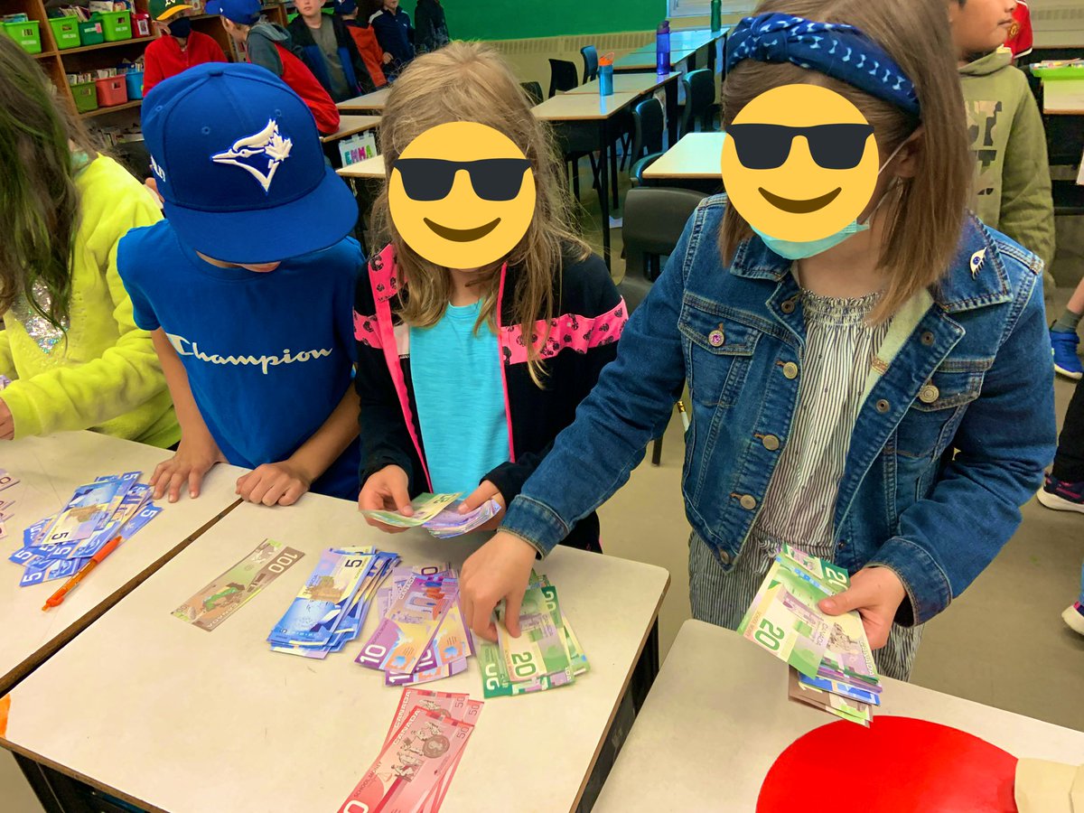 rogersnbroots's tweet photo. Full engagement at @bltsenior as kids review the math they learned this year with a Math Market. They broke the bank! @HRCE_Math https://t.co/L98j3niLoI