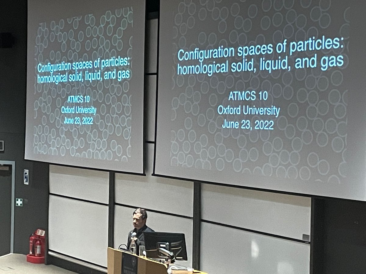Second to last plenary of ATMCS10 😢 But yes that’s @KahleMatthew coming at us with configuration spaces!