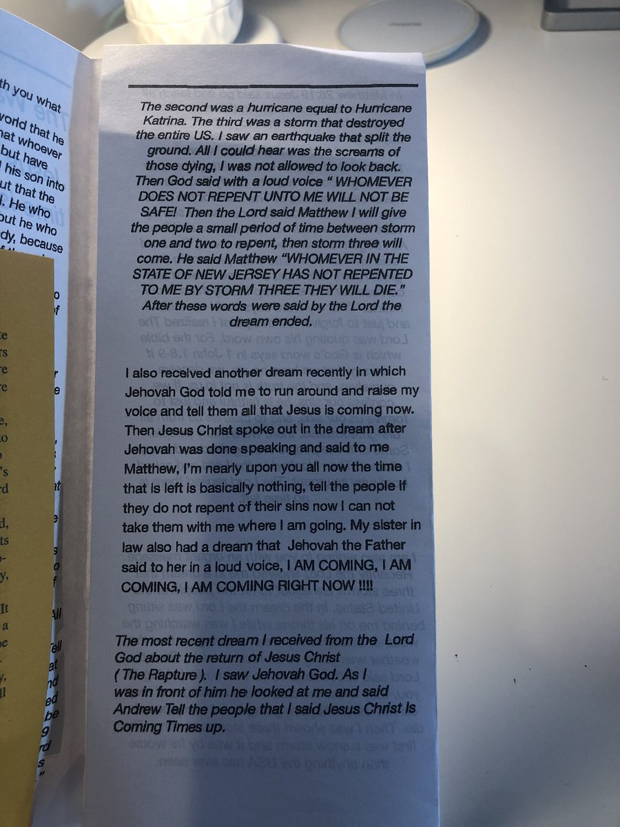 DukeTheDane's tweet photo. Hi @amazon my new cat bed came with some fun “end of the world” tracts from the delivery driver... https://t.co/lg1eToTNko