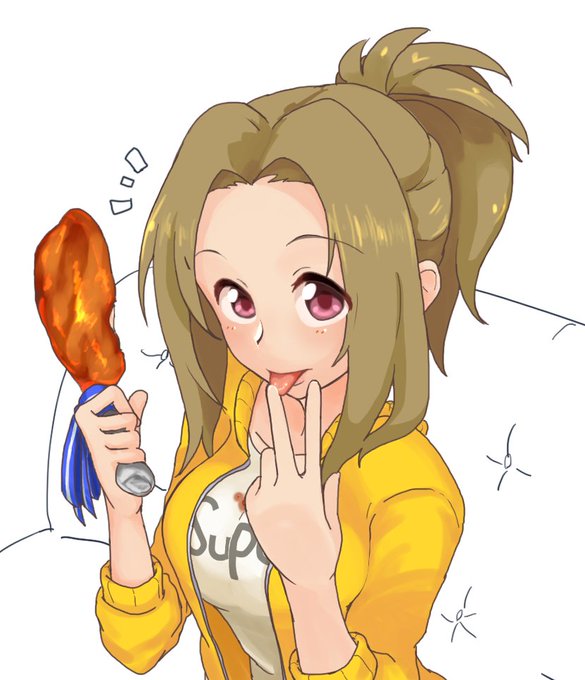 一方その頃!!! 真鍋いつきは鶏とかトリを模したものとか食べてた!!!!! 