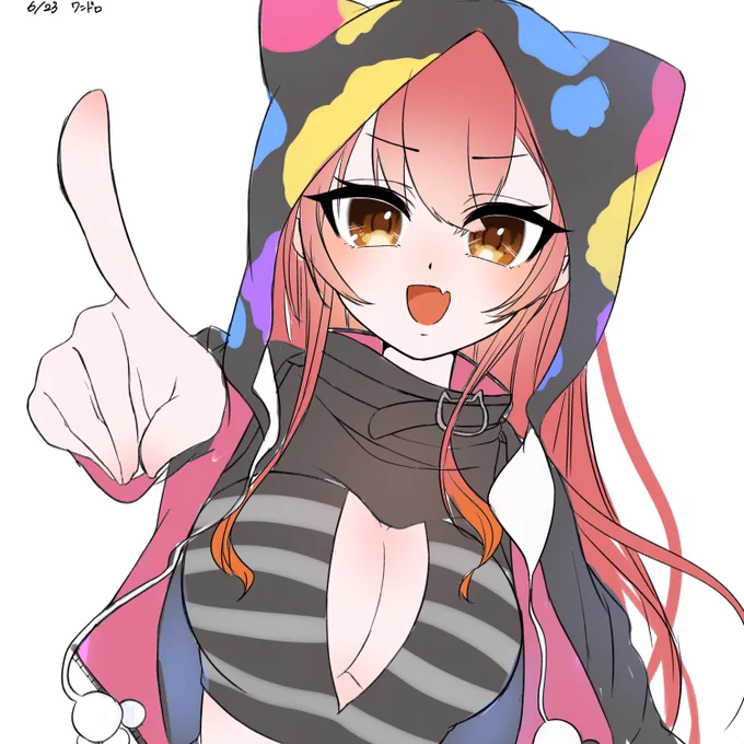 人生初ワンドロ…!!!1時間じゃなんにも描けないね!!?!?!?びっくりした!!猫汰つなちゃんの可愛さが全然引き出せなかったから、デビューして服の詳細分かったらちゃんと描きたい 