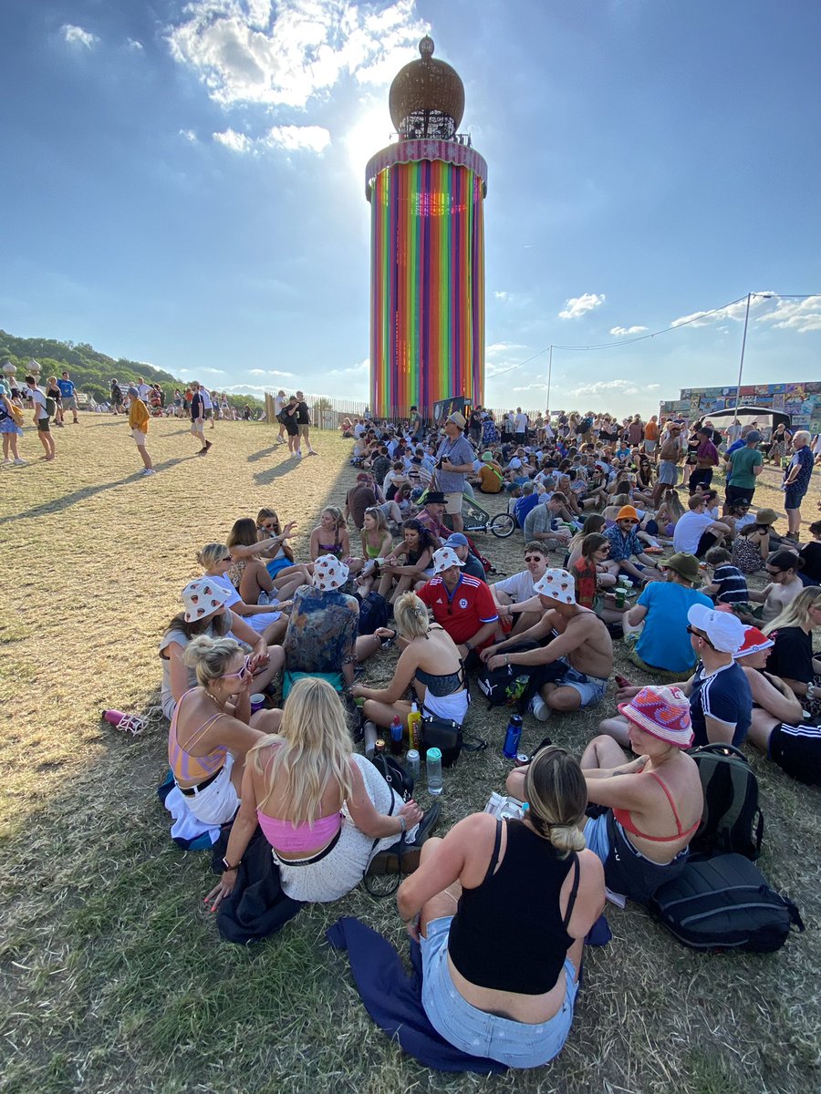 Taking shelter. #Glastonbury2022