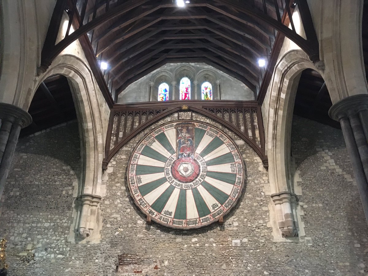 ajd_arch's tweet photo. Great to visit The Great Hall in Winchester. The Round Table displayed on the wall (likely some inspiration of the legend of King Arthur). https://t.co/8nteh7THPZ