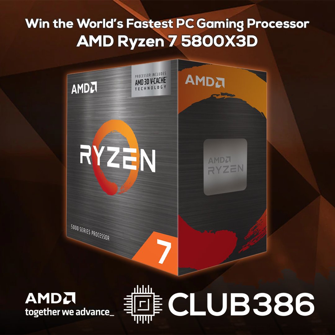 🌟 #GIVEAWAY 🌟

You better believe it! Club386 and <a href="/AMD/">AMD</a> are giving you the chance to #WIN the world's fastest PC gaming processor, AMD Ryzen 7 5800X3D!

#Competition open worldwide 🌍, ends 23:59 BST 31/07.

Like, RT and, as always, keep it crossed! 🤞 club386.com/win-an-amd-ryz…