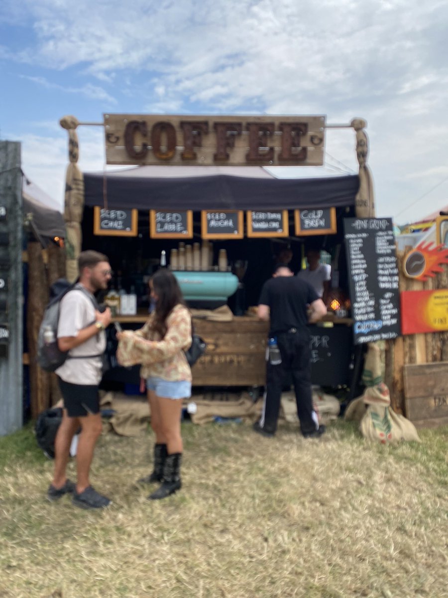 Best coffee at #glastonbury22 #glastonburyfestival2022 hands down. <a href="/finegrindTW/">Fine Grind</a> and great to see a Tunbridge Wells team here.