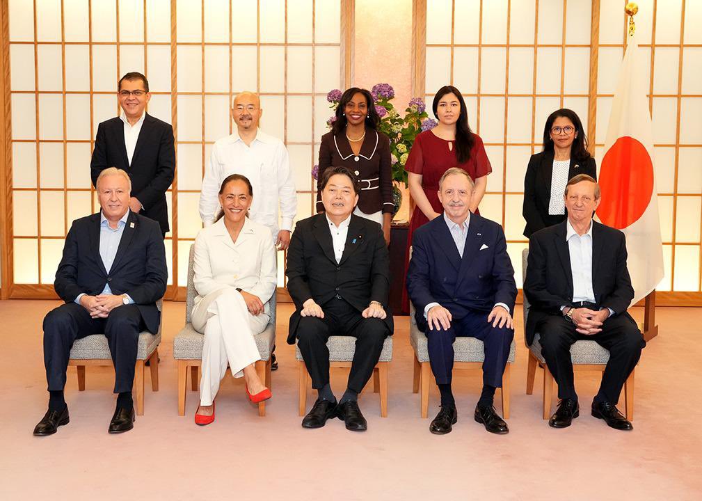 ShornaKayR's tweet photo. I was happy to be part of the recent courtesy call by Ambassadors of Latin America &amp; Caribbean on Japanese Foreign Minister Hayashi. I expressed gratitude for Japan’s cont’d bilateral support to 🇯🇲 &amp; joined my colleagues in calling for Japan’s increased engagement w/ the region. https://t.co/n6r7Vw1S3L