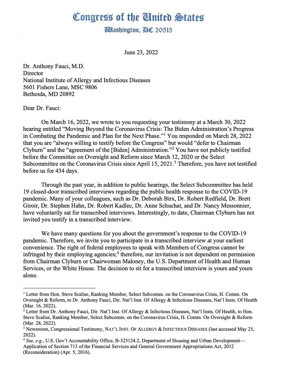 COVIDSelect's tweet image. 🚨BREAKING🚨
 
@SteveScalise, @RepJamesComer &amp;amp; @Jim_Jordan call on Dr. Fauci to appear for a transcribed interview about the government&apos;s response to the #COVID19 pandemic.
 
It has been 434 days since Fauci came before the Select Subcommittee.

Time for answers.