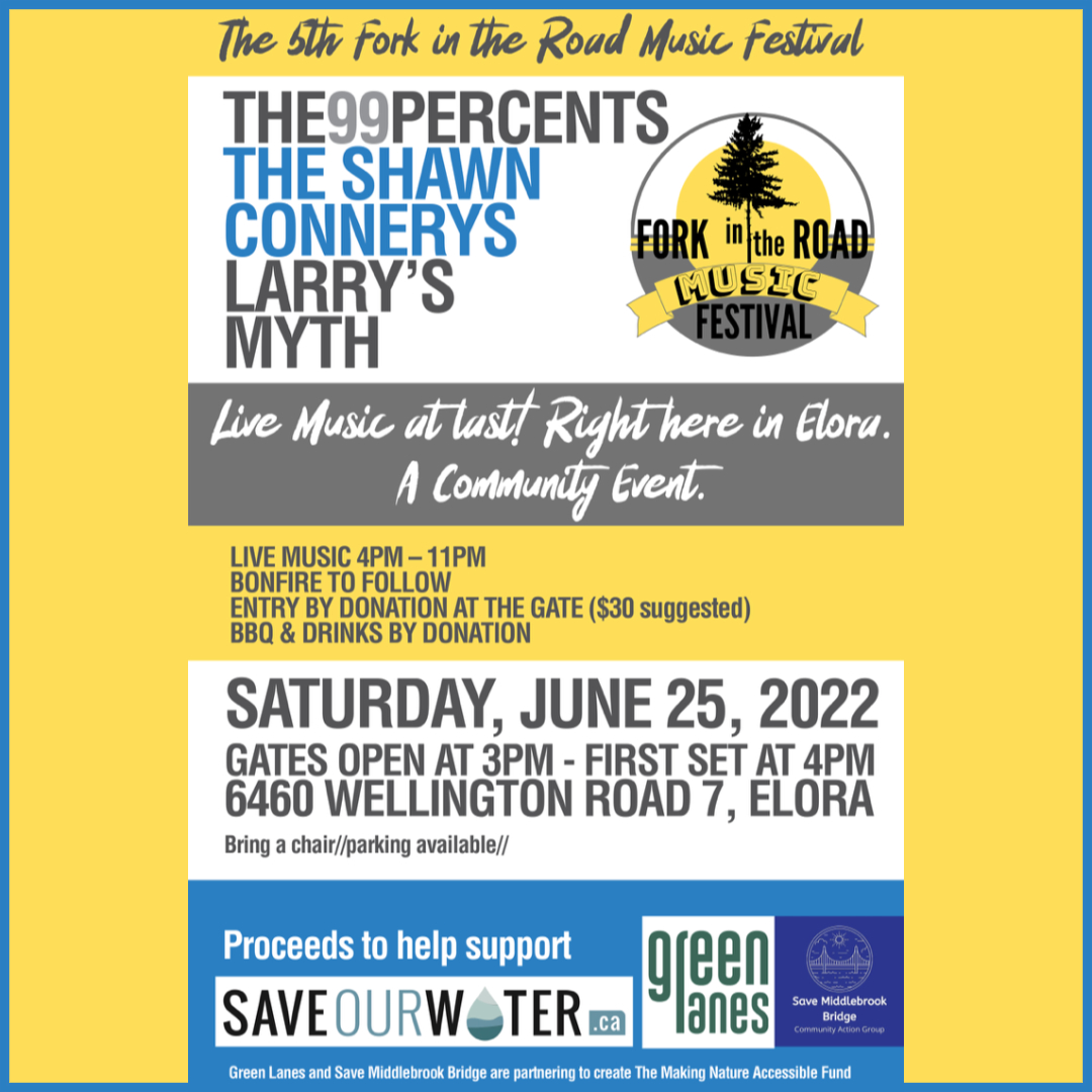 saveourwaterca's tweet photo. Reminder -- This Saturday marks the 5th Fork in the Road Music Festival. On June 25th enjoy some great music and support Save Our Water, Green Lanes, and Save Middlebrook Bridge Community Action Group. https://t.co/IqU8LcyRov
