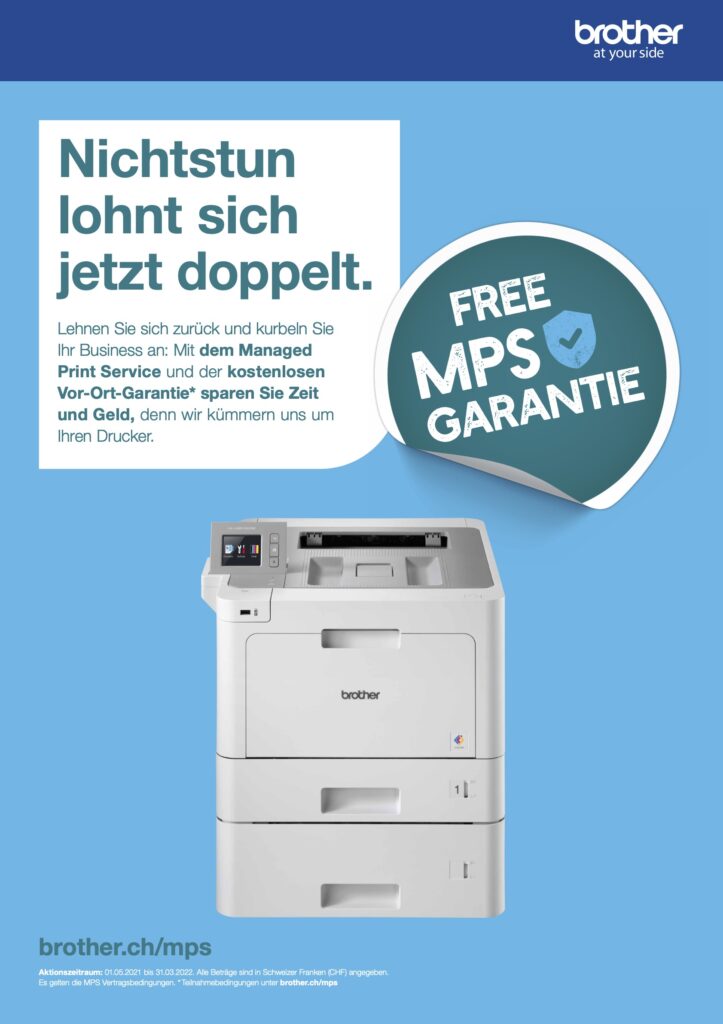 webcom2000's tweet image. Nichtstun lohnt sich jetzt doppelt!
Mit der Free MPS Garantie auf Brother Drucker